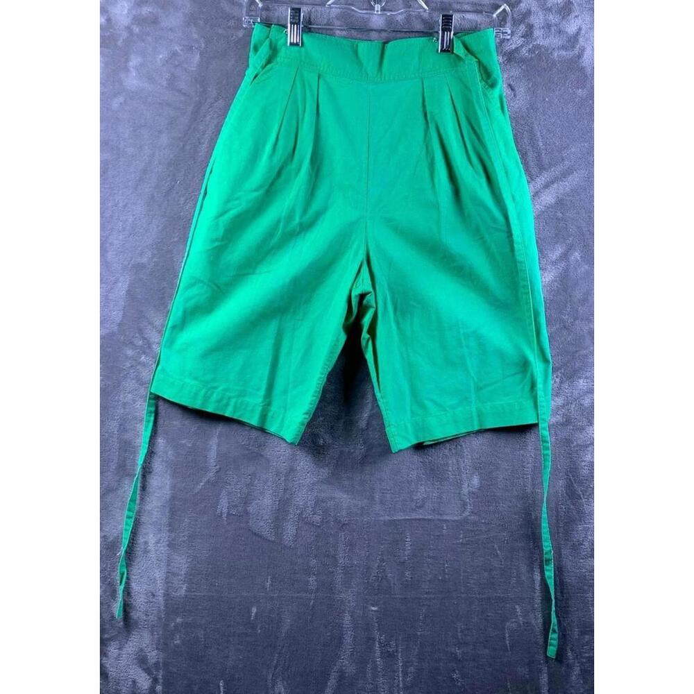 Vintage Womens The Limited Green Casual Shorts with Tie Detail (719)